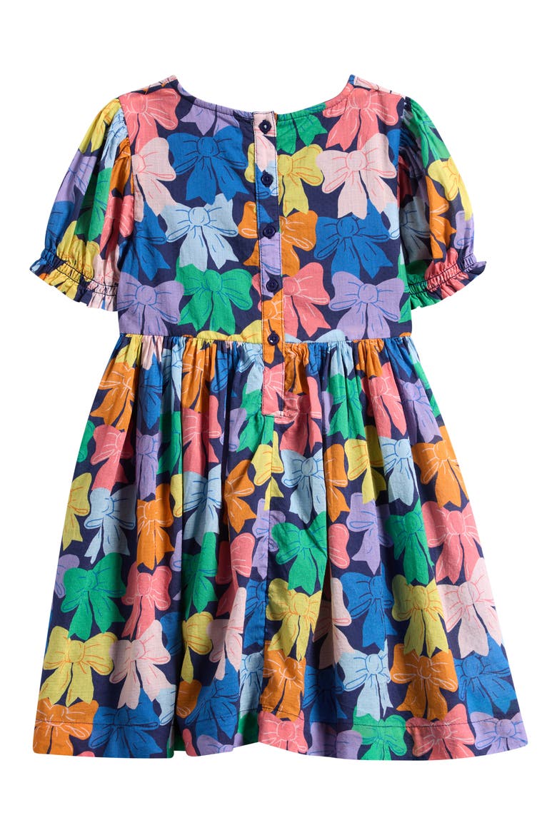 Kids' Madeline Bow Print Cotton Dress, Alternate, color, MULTI RAINBOW BOWS