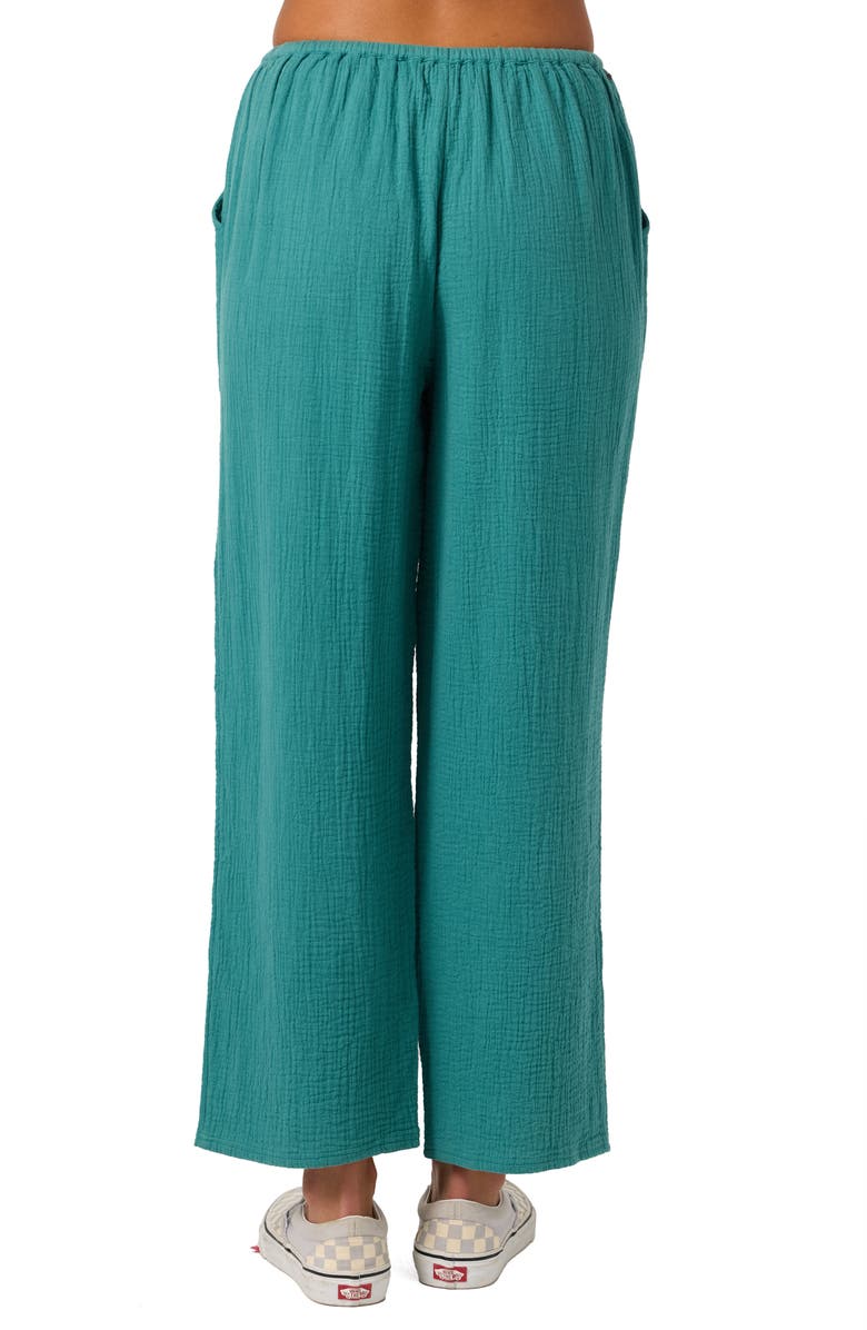 O'Neill Brenda Cotton Gauze Wide Leg Pants, Alternate, color, North Sea