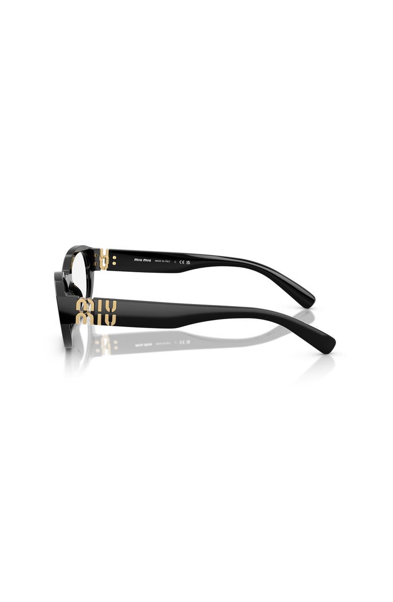 Miu Miu 53mm Irregular optical glasses, Alternate, color, Black