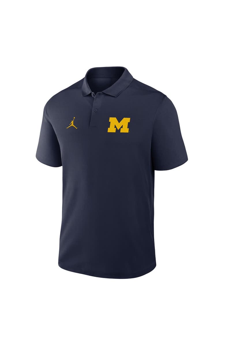 Jordan Brand Men's Jordan Brand Navy Michigan Wolverines Primetime Victory Primary Logo Performance Polo, Alternate, color, Navy