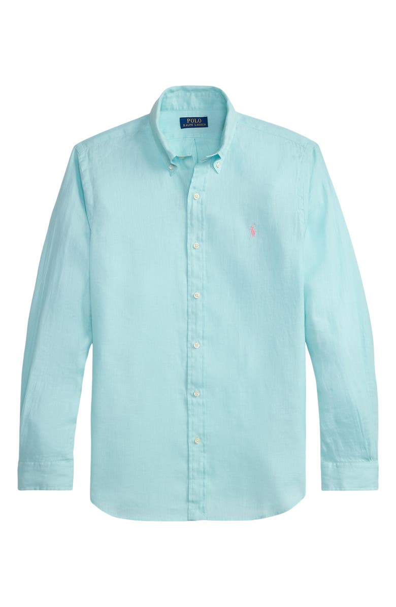Polo Ralph Lauren Classic Fit Linen Button-Down Shirt, Alternate, color, New Aqua