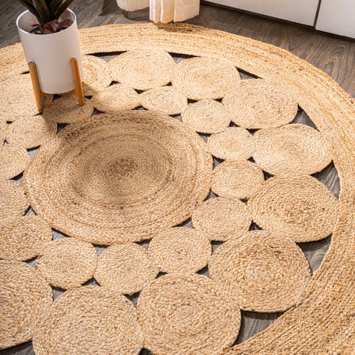 Jonathan Y Cassia Round Natural Jute Boho Circle Natural Round Area Rug In Natural