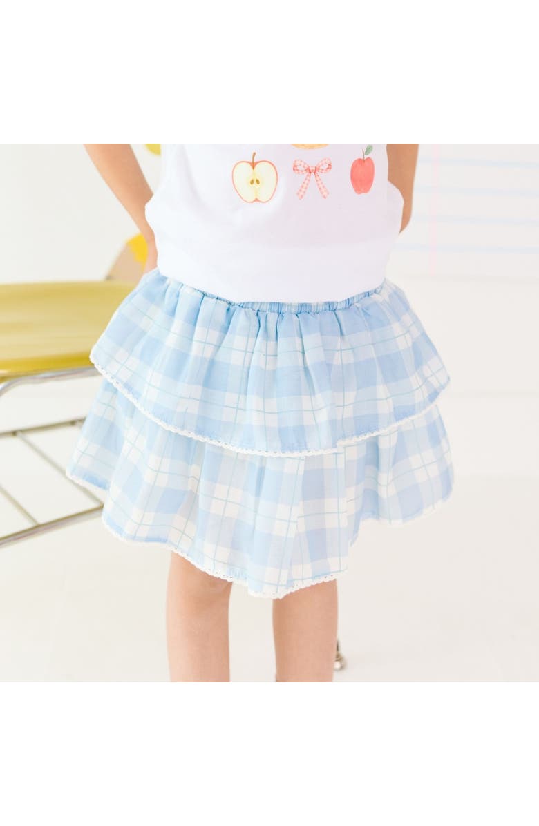 Sweet Wink Blue Plaid Skort, Alternate, color, Blue