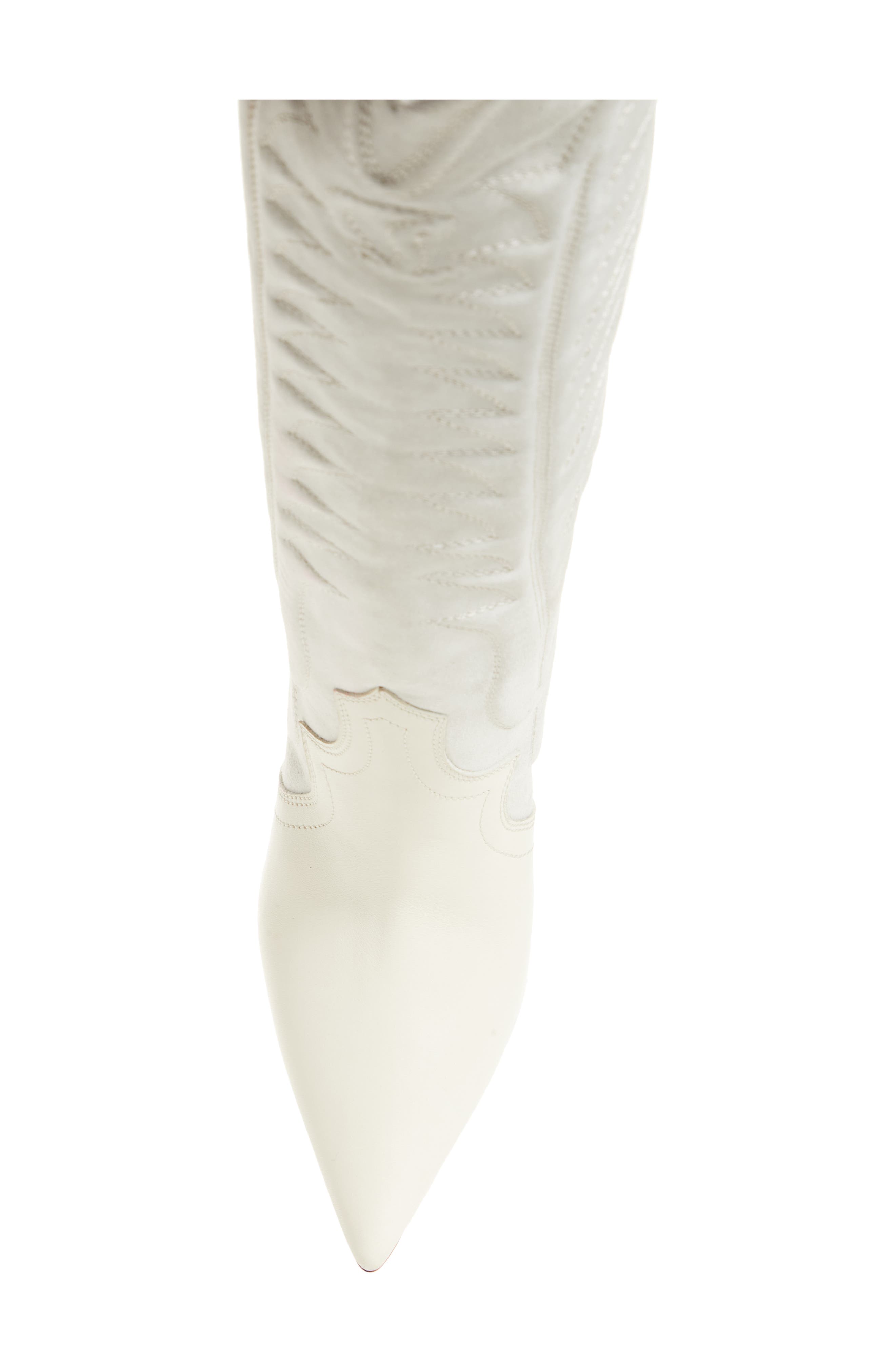 Santia Pointed Toe Knee High Boot, Alternate, color, WHITE/ ALBATRE
