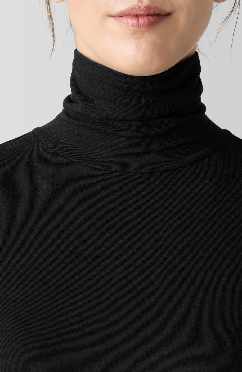 Eileen Fisher Turtleneck Top, Alternate, color, Black