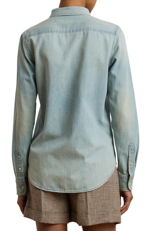 Shop Ralph Lauren Lauren  Classic Fit Denim Button-up Shirt In Stella Wash