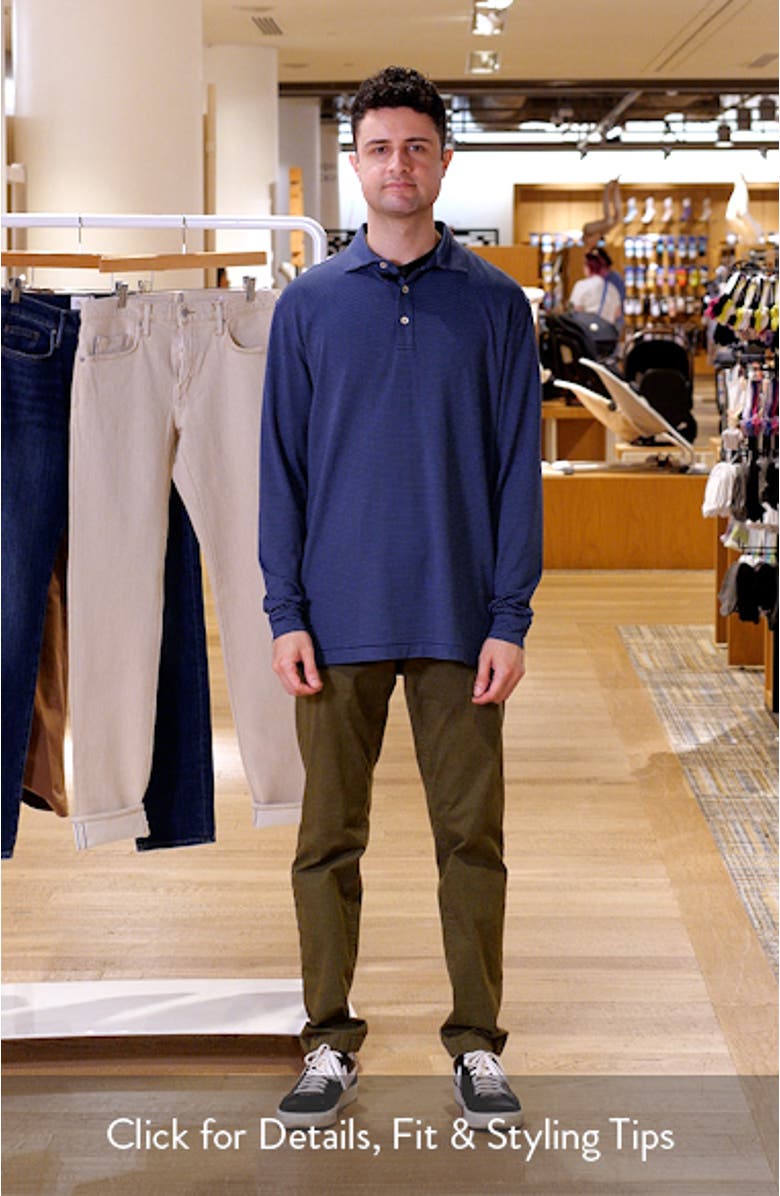 Lyons Stripe Long Sleeve Performance Jersey Polo, sales video thumbnail