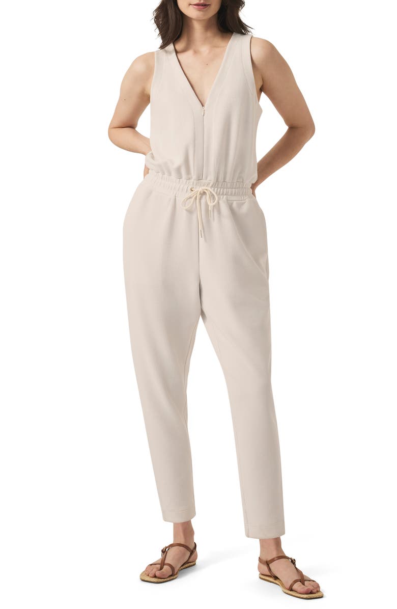 Splendid Waffle Scuba Knit Jumpsuit, Main, color, Moonstone