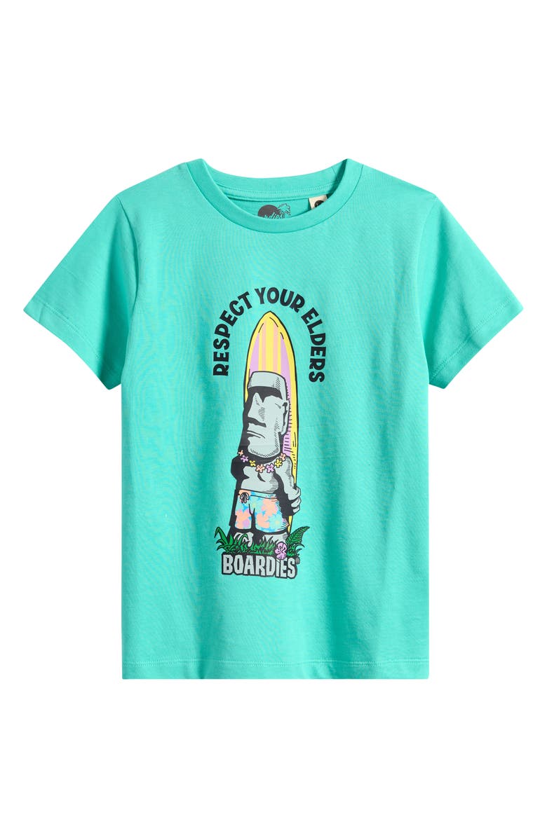 Boardies Kids' Island Elders Cotton Graphic T-Shirt, Main, color, Green