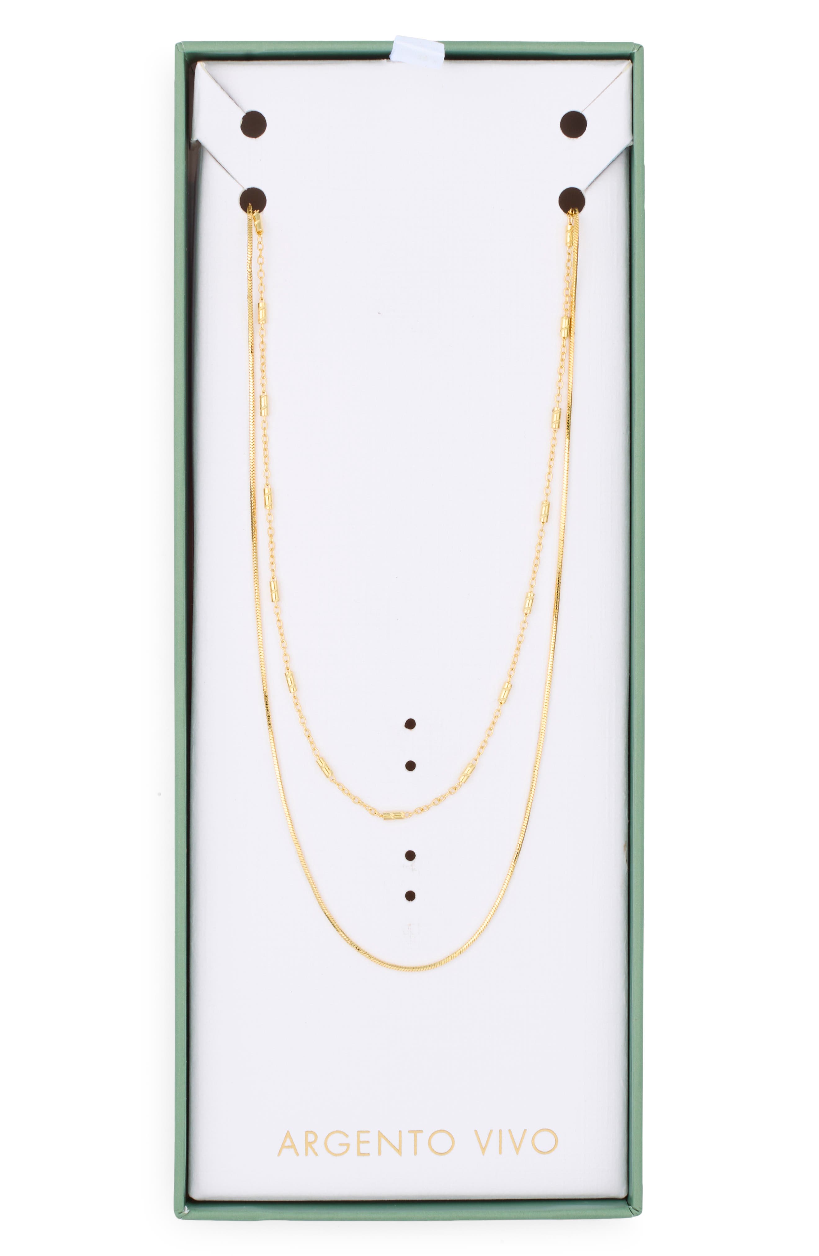 Set of 2 Layered Slinky Chain Necklaces