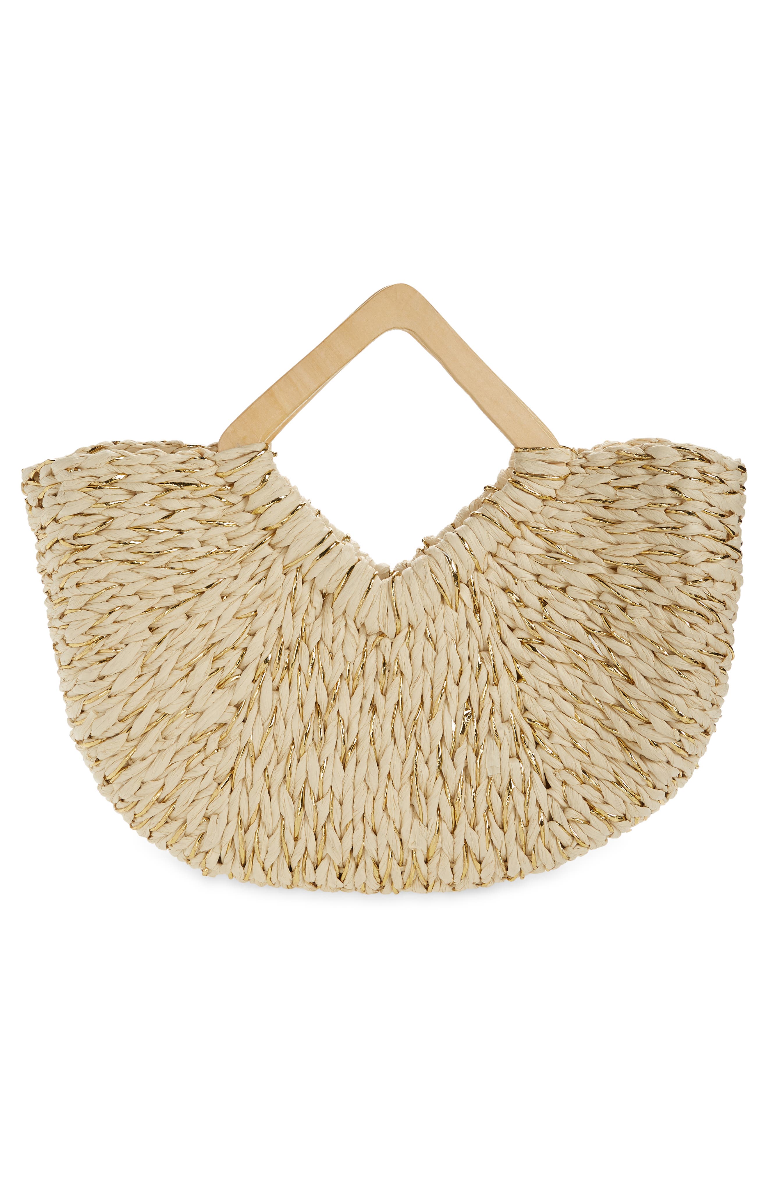 Ivy Crochet Straw Tote, Alternate, color, NATRUAL/GOLD