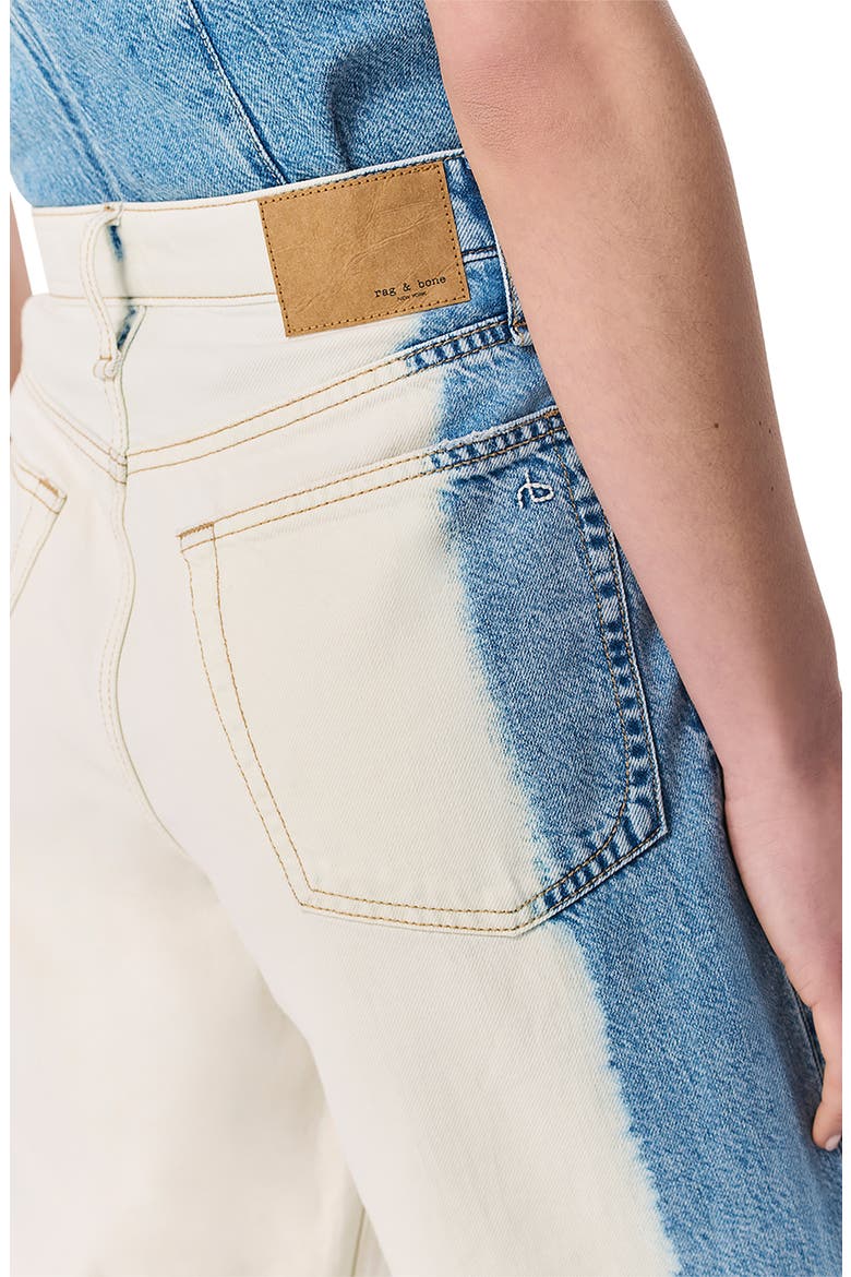 Featherweight Logan Two-Tone Mid Rise Wide Leg Jeans, Alternate, color, BLEACH BLUE