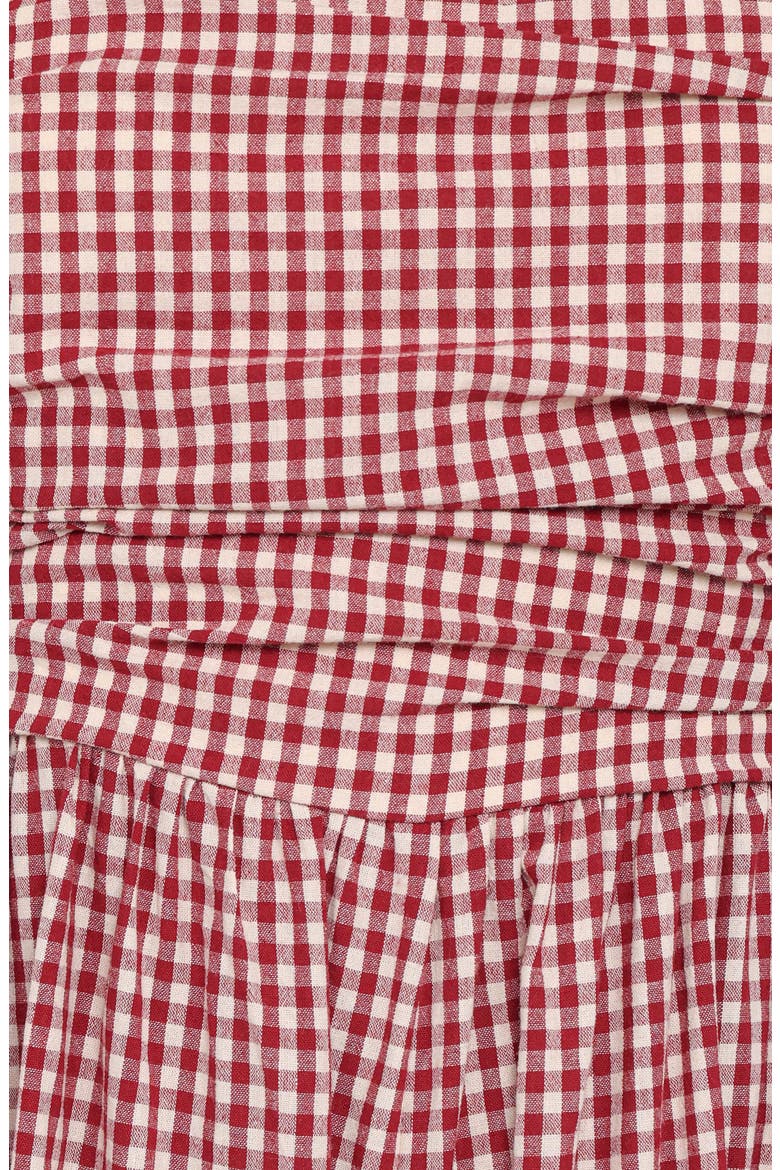 Paige Strapless Wide Leg Jumpsuit, Alternate, color, RED GINGHAM