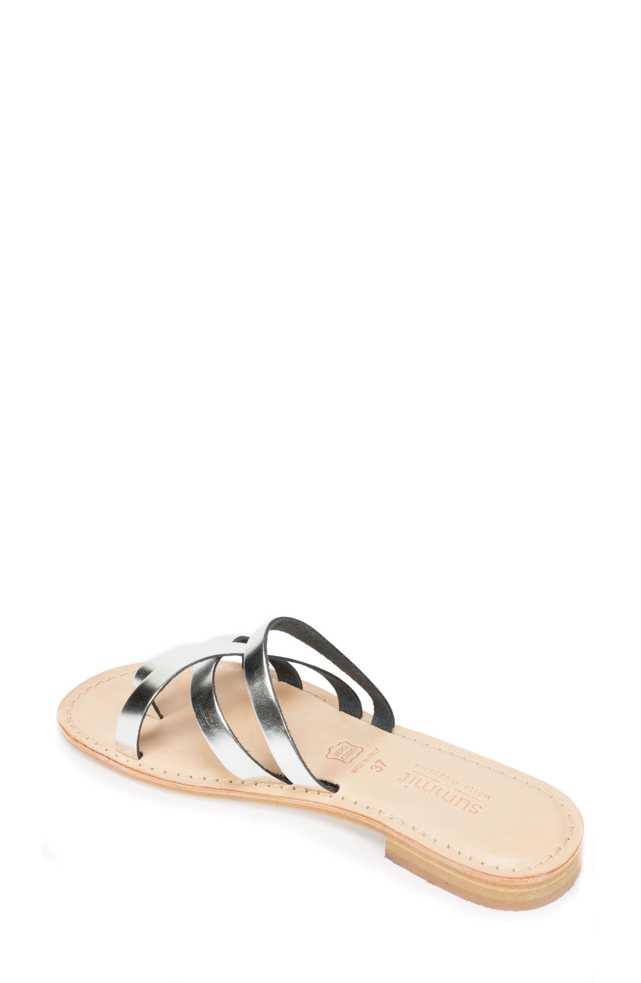 Edlyn Thong Sandal, Alternate, color, SILVER LEATHER