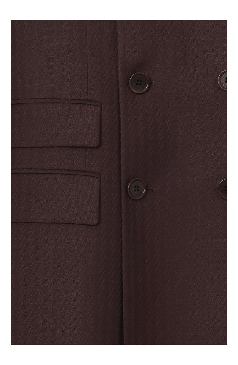 Burberry Striped Wool Mohair Tailored Jacket, Alternate, color, Log Brown
