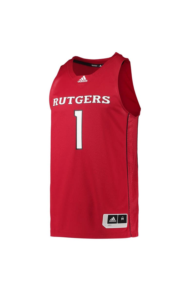 adidas Men's adidas #1 Scarlet Rutgers Scarlet Knights Team Swingman Basketball Jersey, Alternate, color, Scarlet