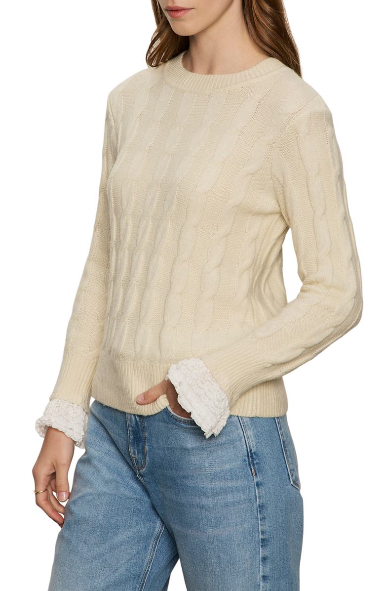 Sanctuary One in a Million Cable Stitch Sweater, Alternate, color, Vanilla White