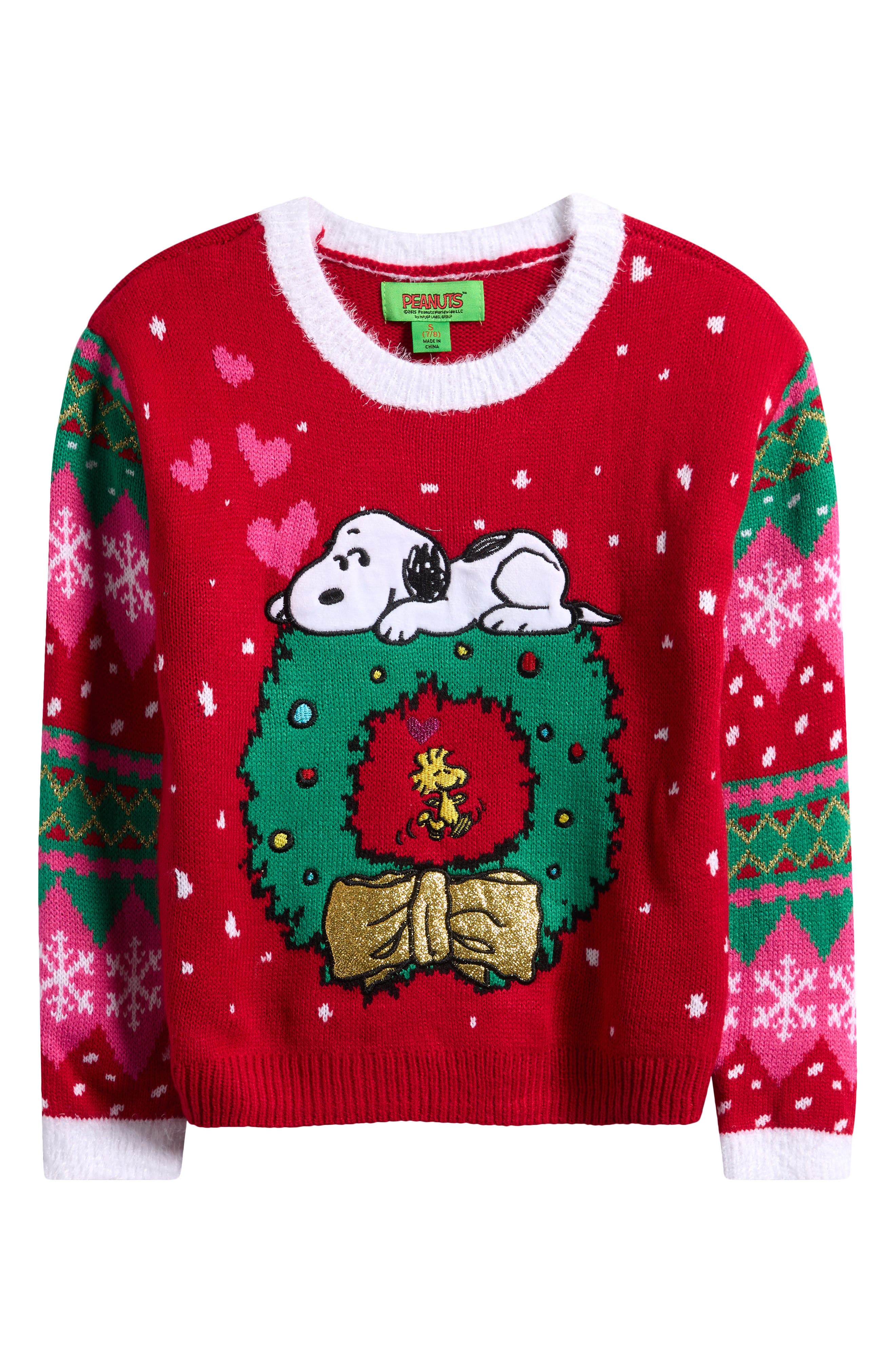 PEANUTS Kids' Christmas Snoopy Love Sweater