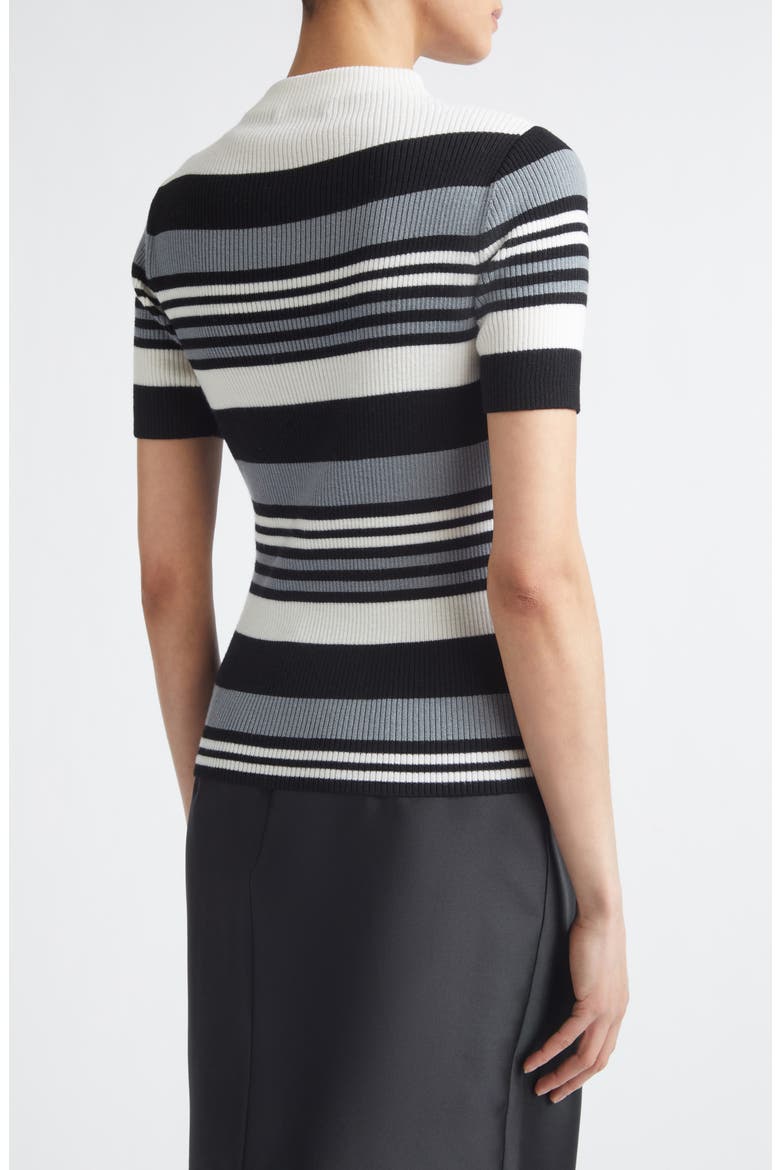 Toma Merino Wool Knit Top, Alternate, color, GREY BLACK WHITE STRIPE