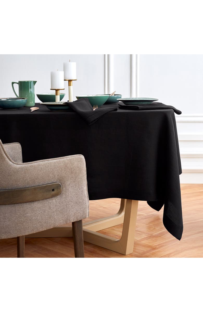 Solino Home Linen Tablecloth - Sonoma, Main, color, Black