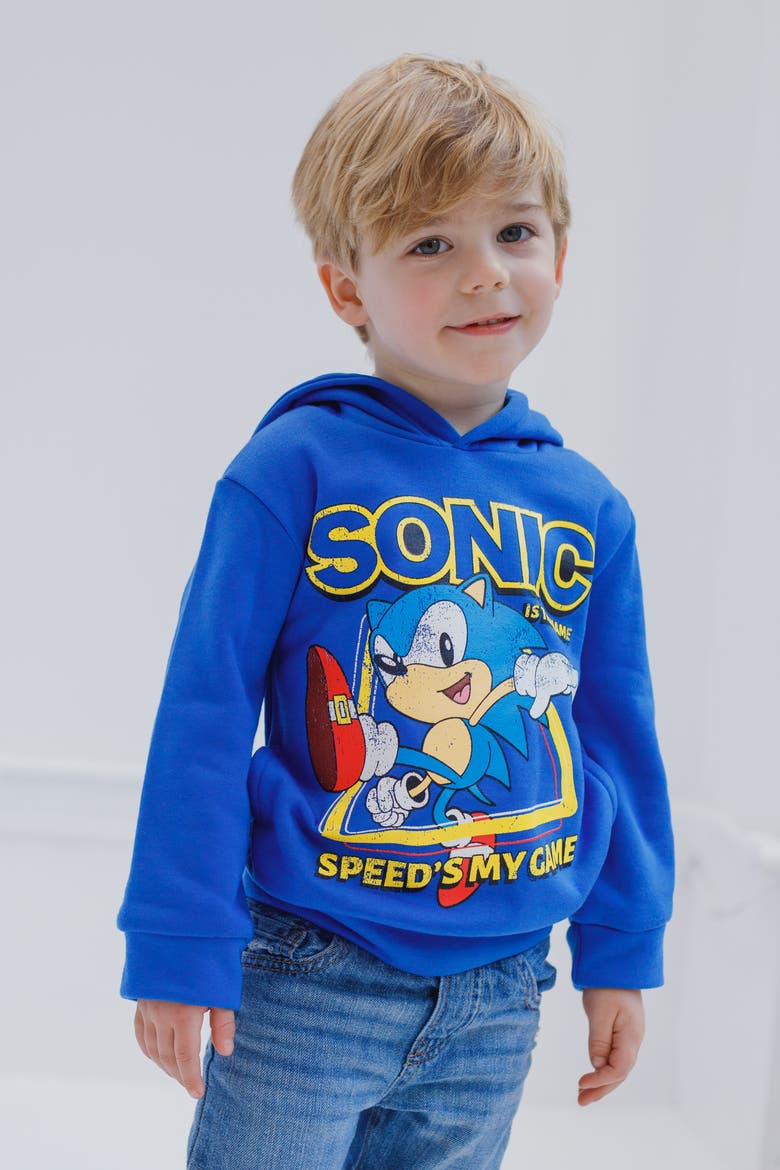 Sonic the Hedgehog Fleece Hoodie, Alternate, color, Sonic Royal Blue