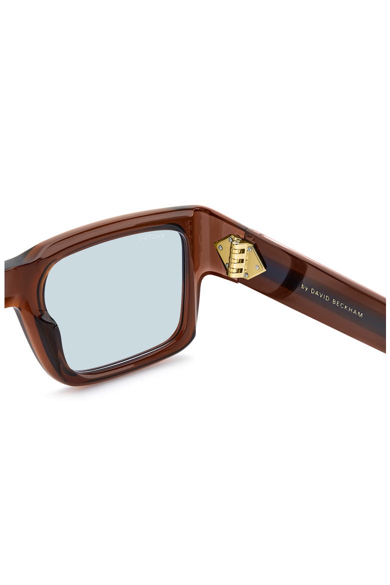 53mm Rectangular Sunglasses, Alternate, color, BROWN/ BLUE FT AR