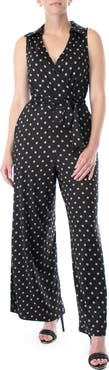 Nina Leonard Sleeveless Faux Wrap Jumpsuit