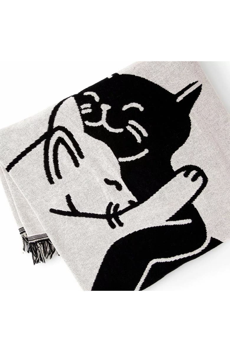 Uncommon Goods Snuggle Cat Throw Blanket by Seltzer Goods, Alternate, color,