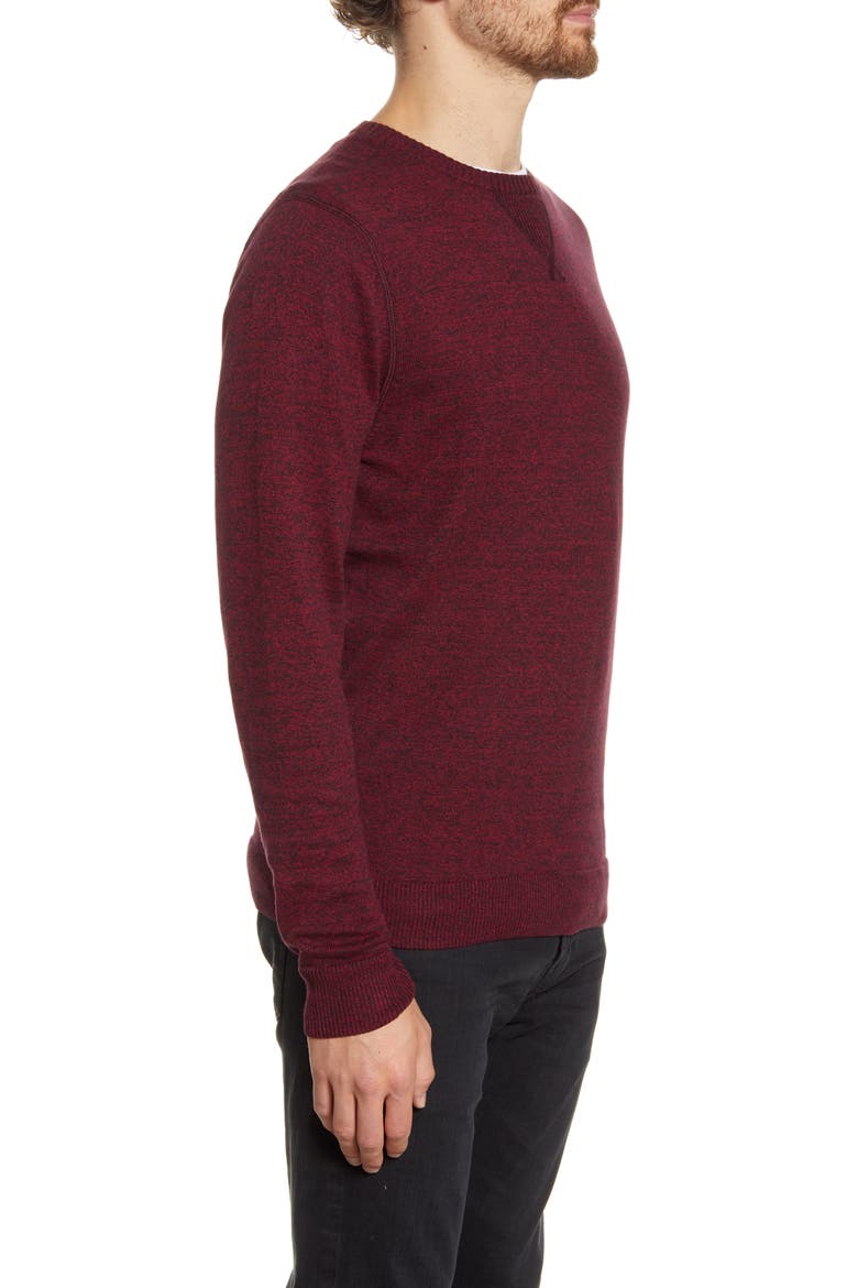 Solid Crewneck Sweater, Alternate, color, BURGUNDY FIELD MARL