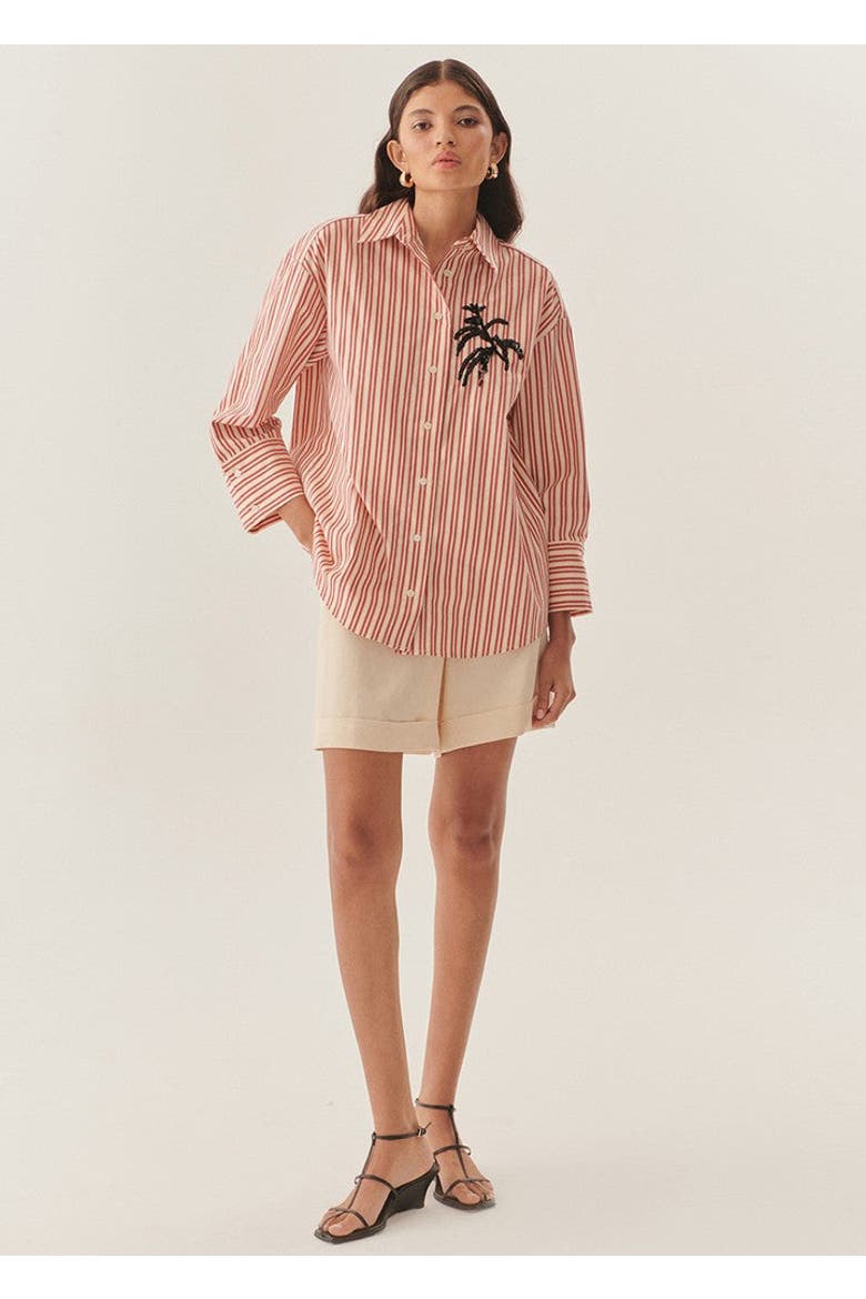 Leia Long Sleeve Shirt, Alternate, color, RED-BONE