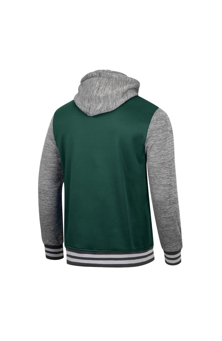 COLOSSEUM Men's Colosseum Green Michigan State Spartans Robinson Hoodie Full-Snap Jacket, Alternate, color, 