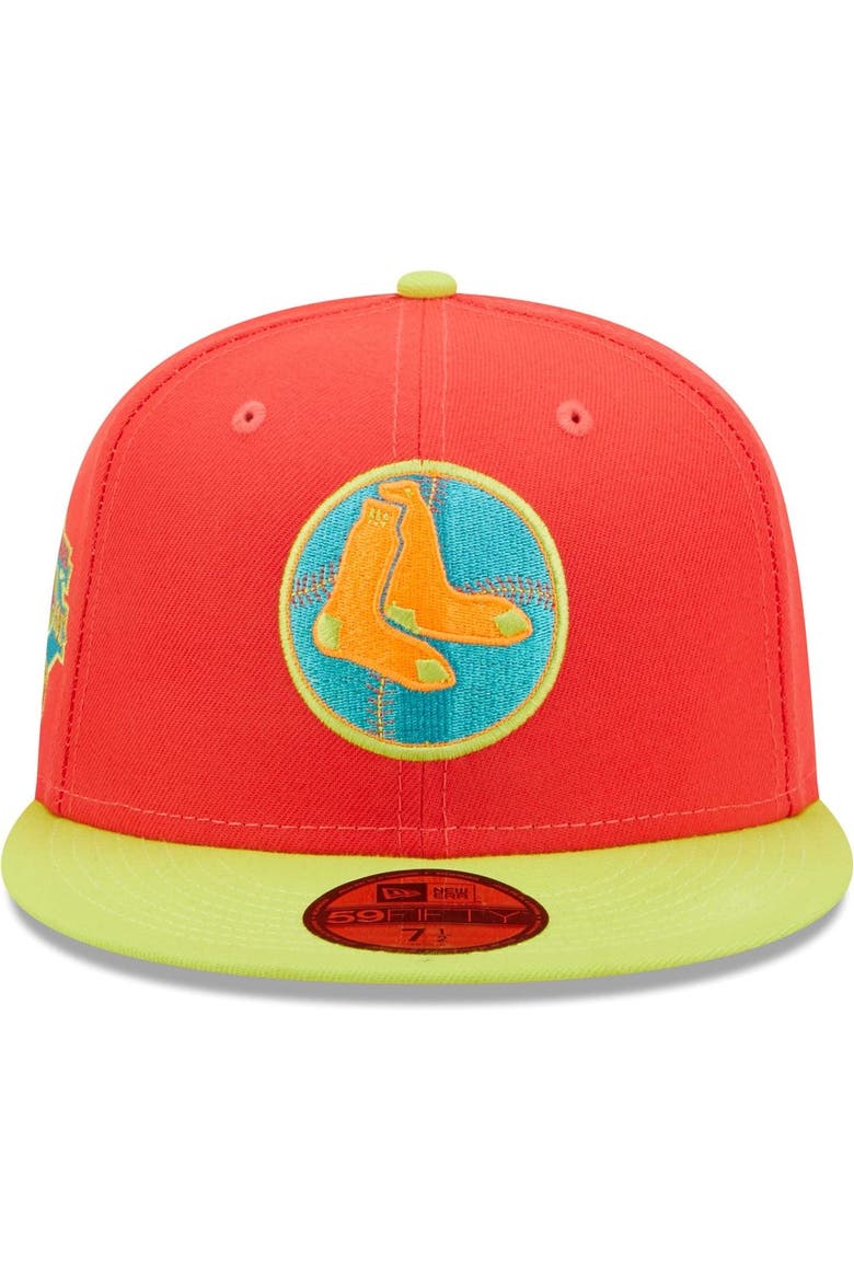Men's New Era Red/Neon Green Boston Red Sox   Lava Highlighter Combo 59FIFTY Fitted Hat, Alternate, color, Red