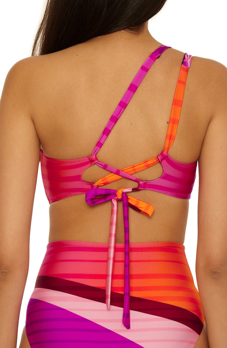Trina Turk Rhodes Asymmetric Strappy Bikini Top, Alternate, color, Multi