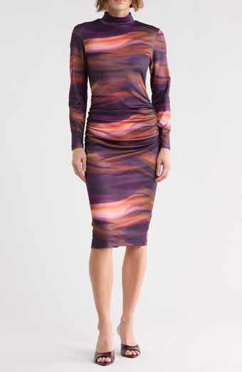 Mock Neck Long Sleeve Body-Con Dress