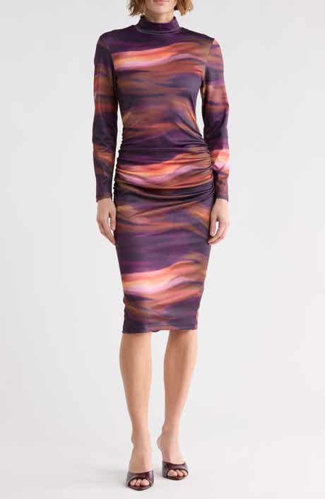 Mock Neck Long Sleeve Body-Con Dress