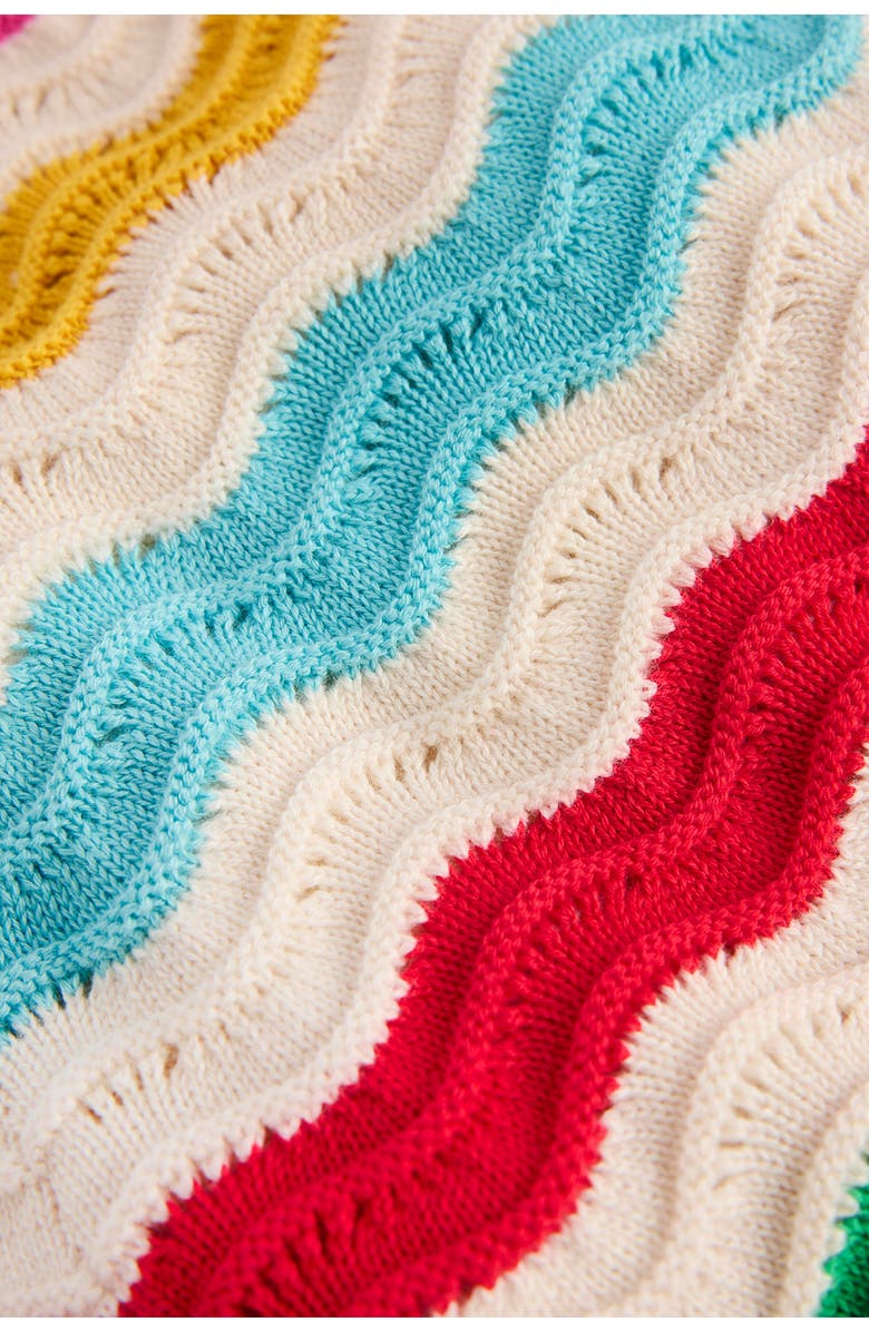 Mini Boden Kids' Scallop Knit Shorts, Alternate, color, Ivory Multi Rainbow