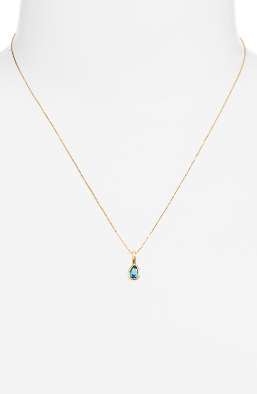 Set & Stones Teardrop Birthstone Pendant Necklace In Gold/december