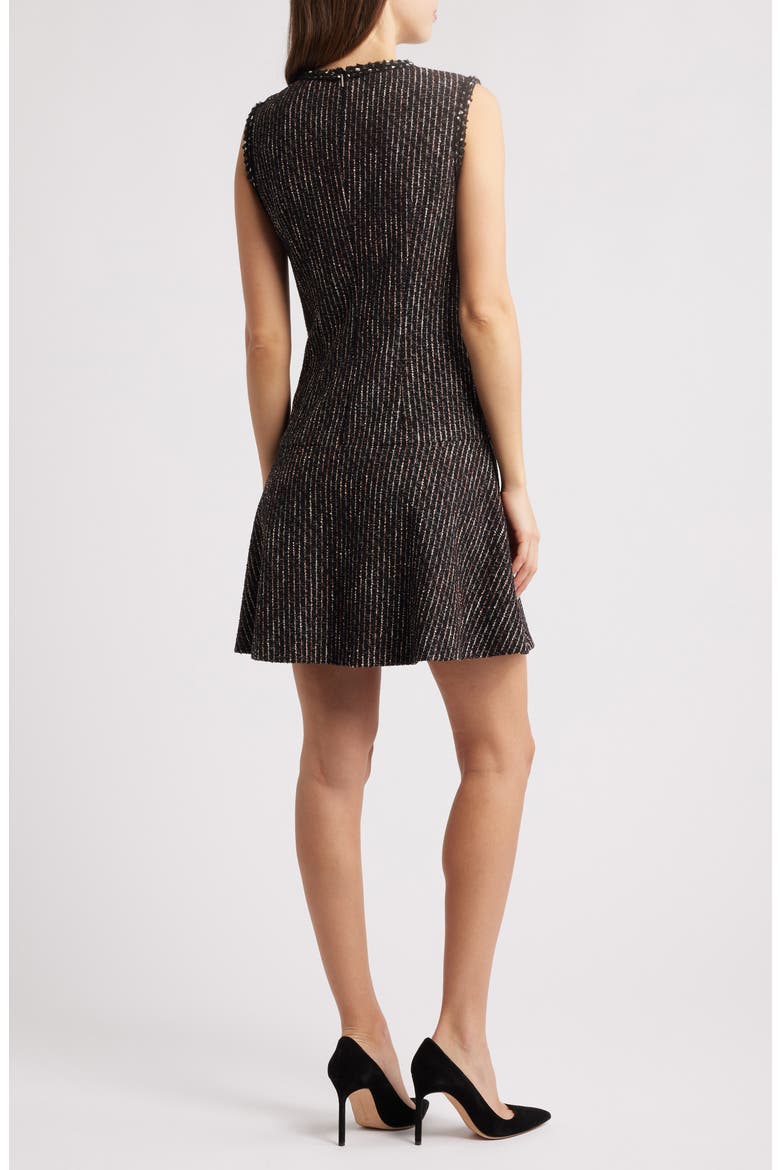 Datana Sleeveless Stripe Tweed Fit & Flare Dress, Alternate, color, OPEN MISC