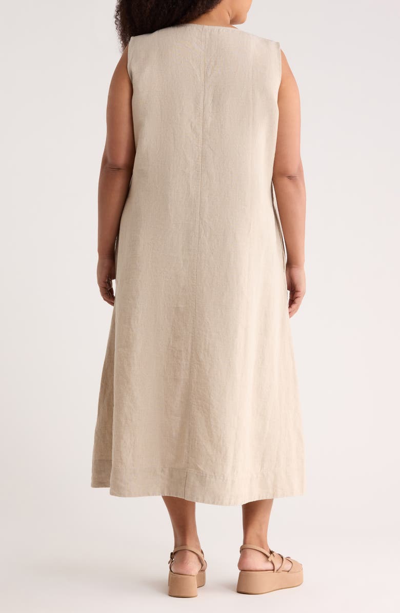 Eileen Fisher Sleeveless Linen Dress, Alternate, color, Undyed Natural