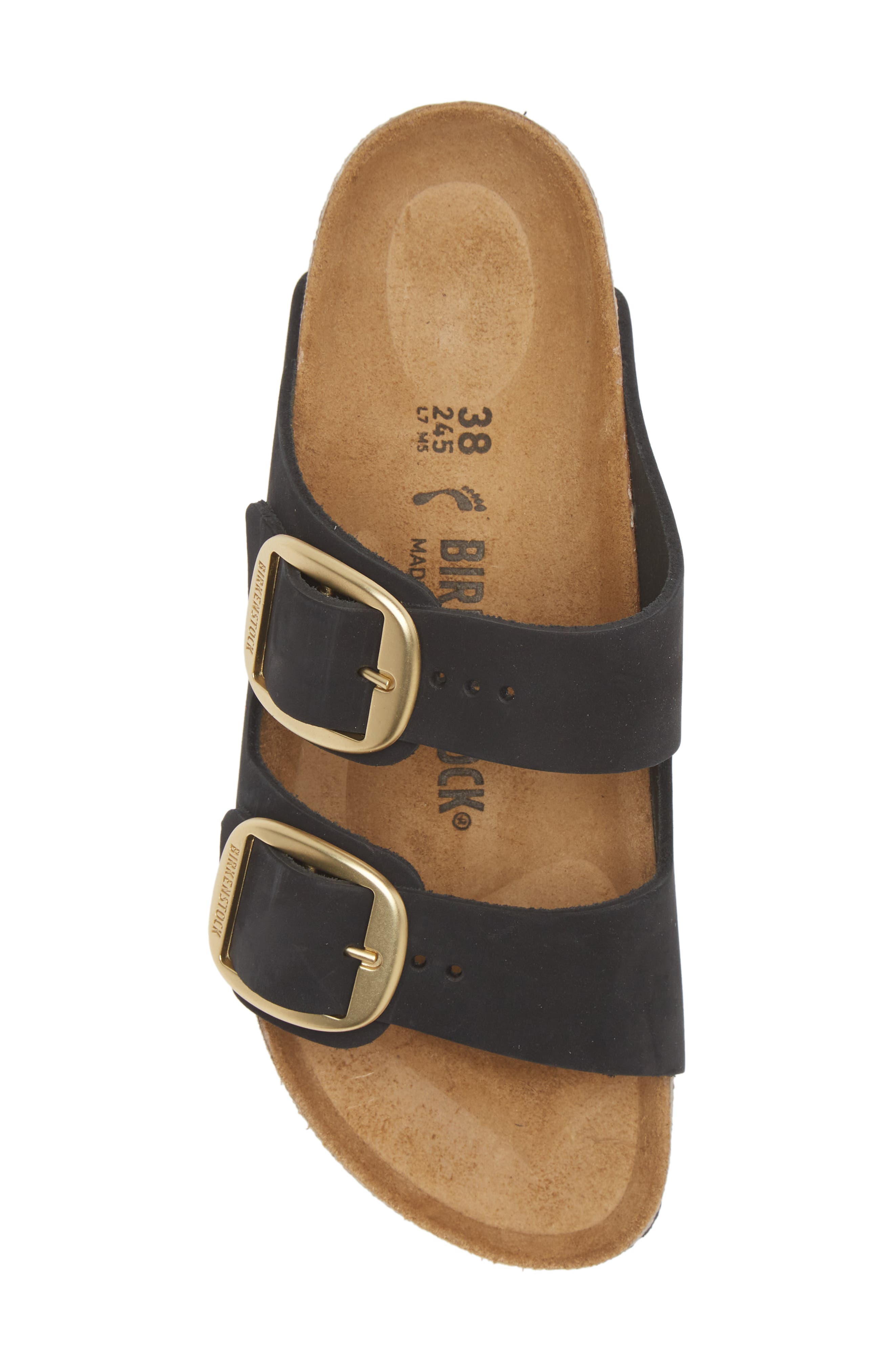 Birkenstock Arizona Big Buckle Slide Sandal, Alternate, color, Black