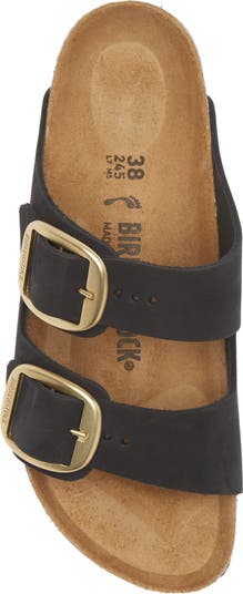 Arizona Hammered Big Buckle Slide Sandal