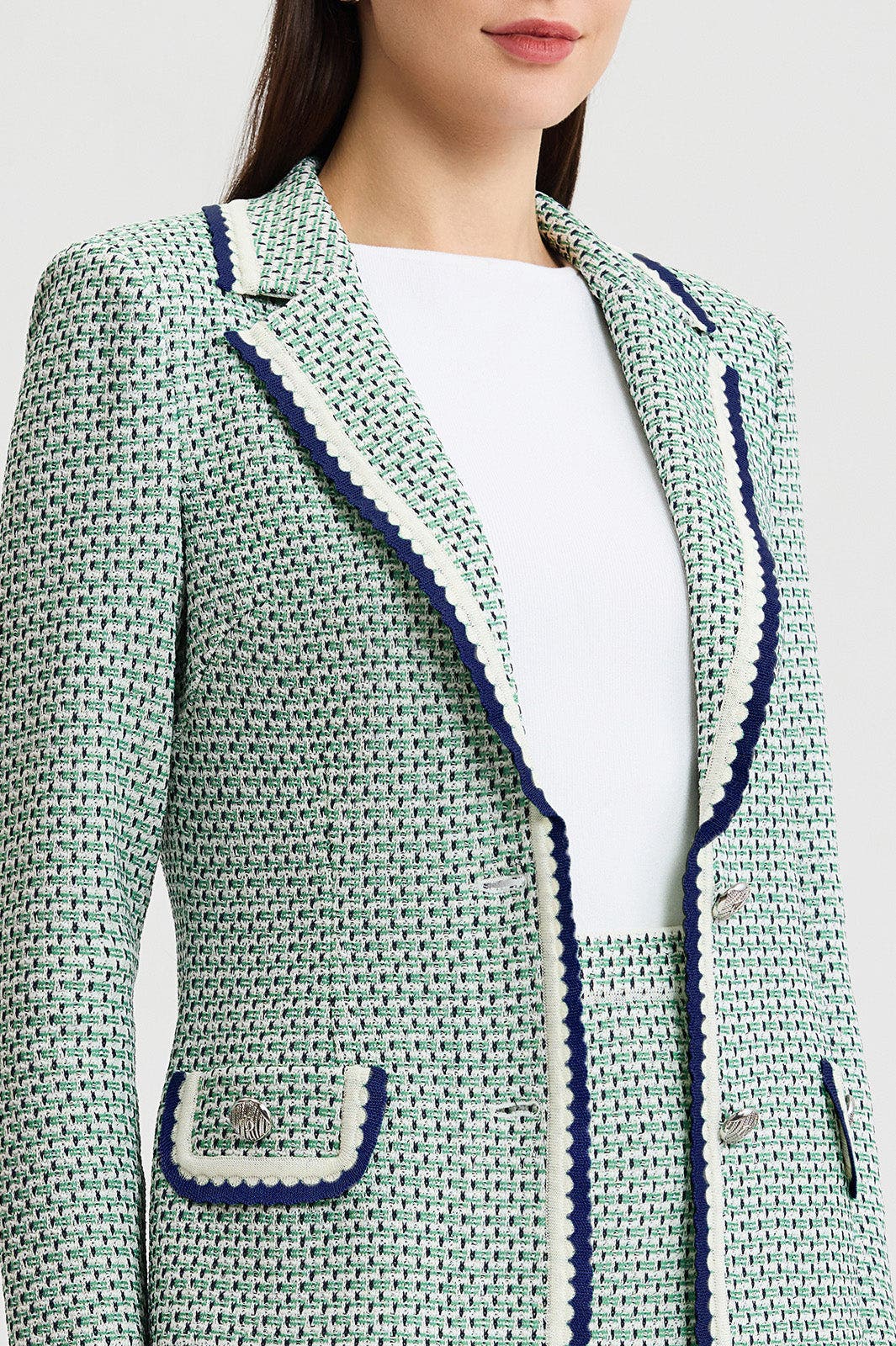 Женские Ming Wang Tailored Jacquard Basketweave Knit Jacket — фото 4