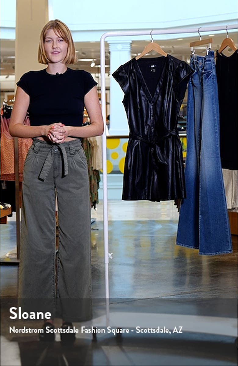 Covina Faux Leather Romper, sales video thumbnail