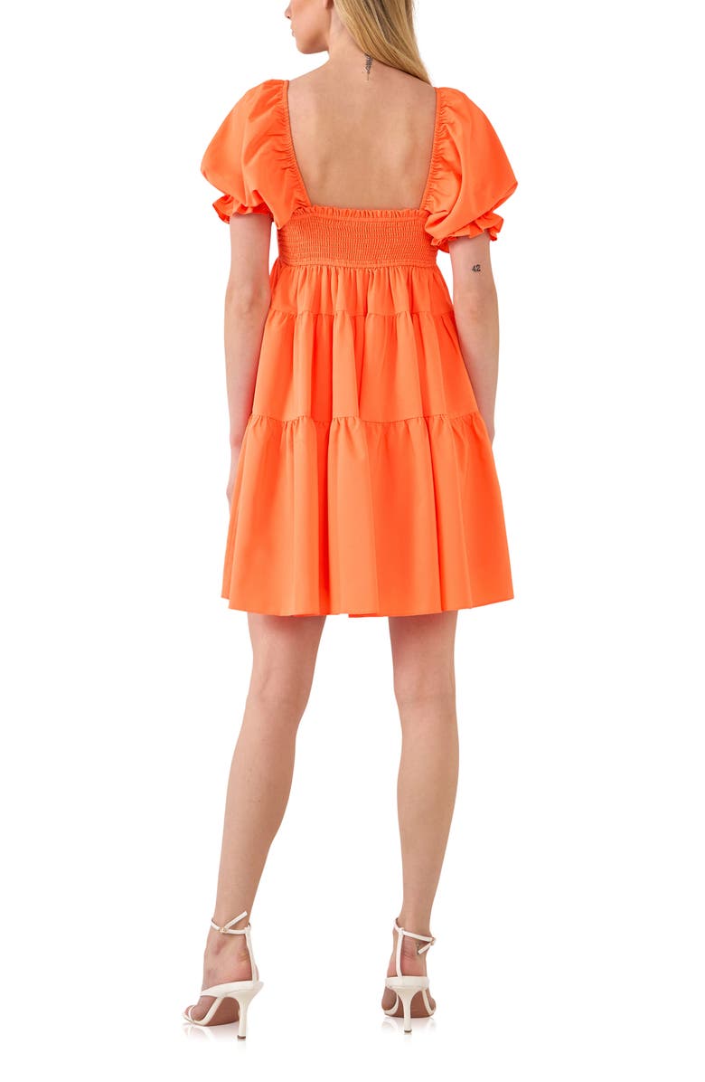 Endless Rose Puff Sleeve Minidress, Alternate, color, Orange