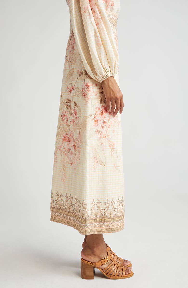 Zimmermann Tropical Floral Linen Pencil Skirt, Alternate, color, 