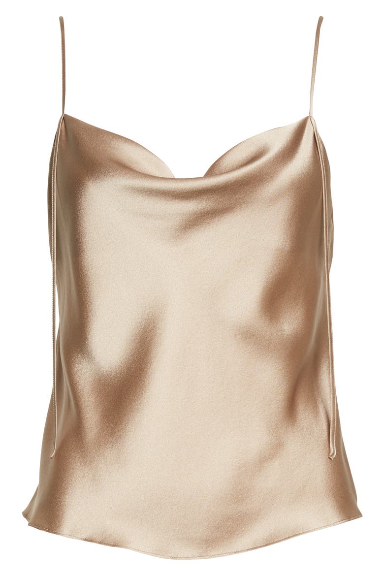 Draped Silk Camisole, Alternate, color, SMOKEY QUARTZ