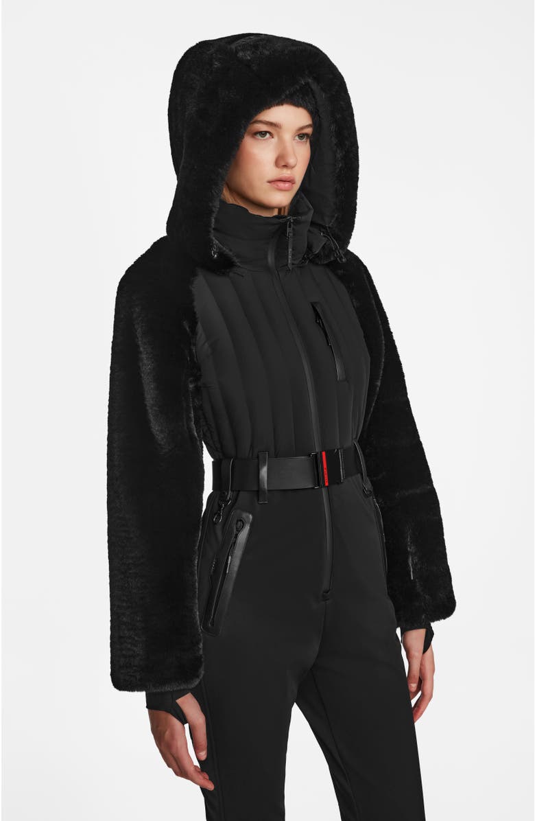 Rudsak DESTINY WOMEN'S ONE-PIECE SKI SUIT WITH FAUX FUR, Alternate, color,