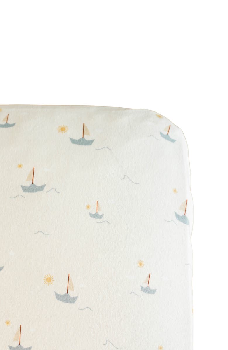 SARANONI Minky Fitted Crib Sheet, Alternate, color, Boat
