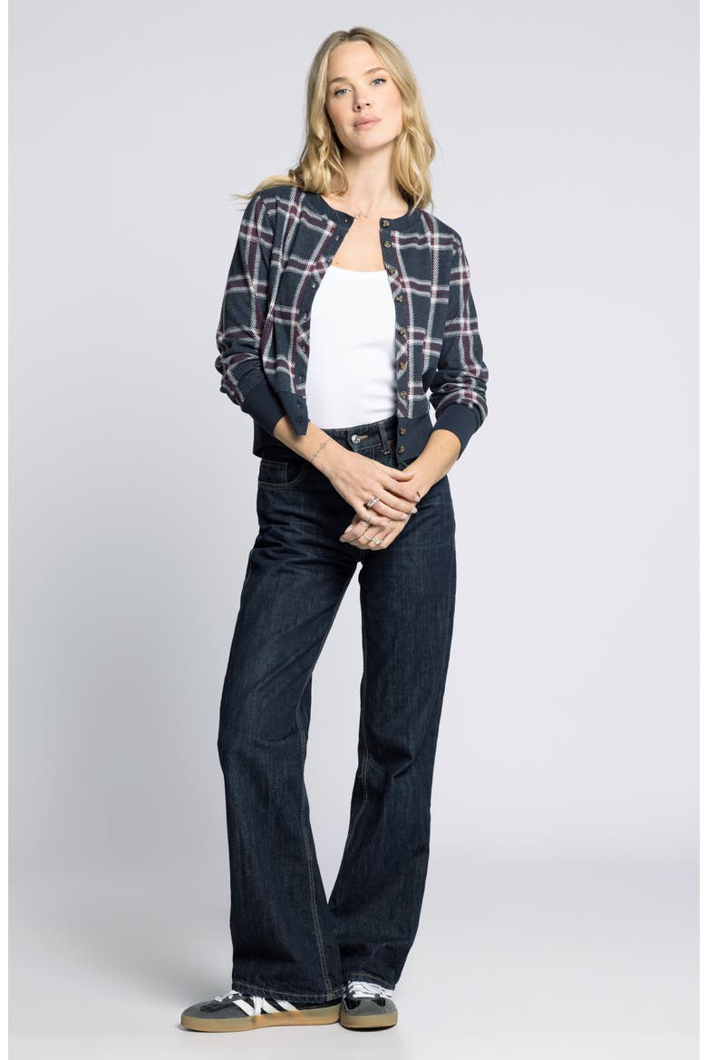 Monica Cardigan, Alternate, color, BLACK RED PLAID