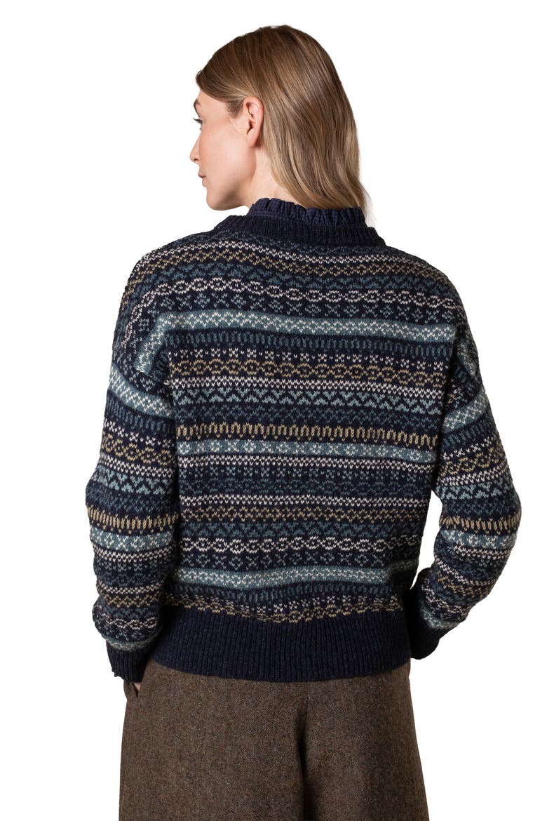 Traditional Fair Isle Sweater, Alternate, color, Navy